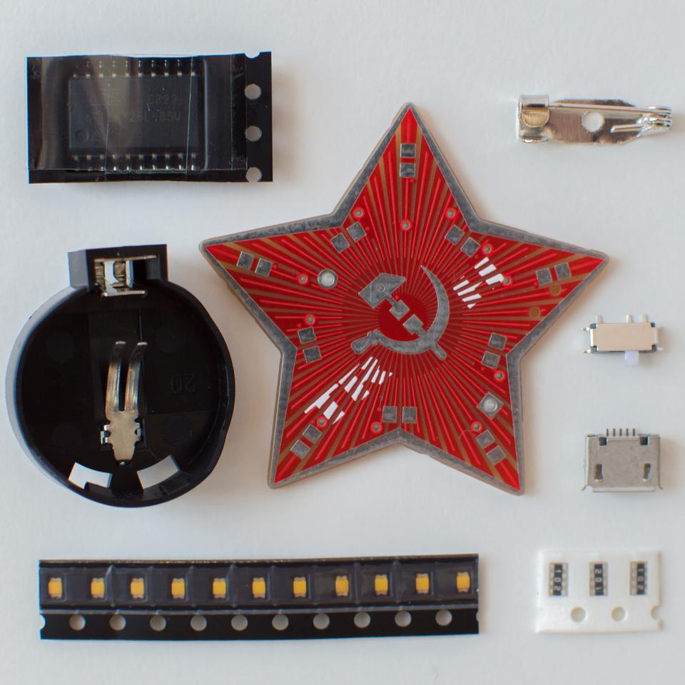 Состав набора для пайки "Звезда правды". USB DIY