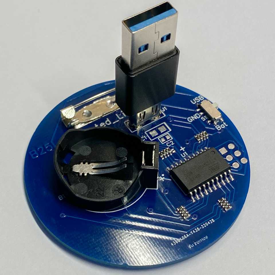 Подключение переходника USB type-c к светодиодному значку